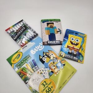 Crayola Bluey Color & Sticker Activity Set, Markers,Build Me SpongBob Mine craft